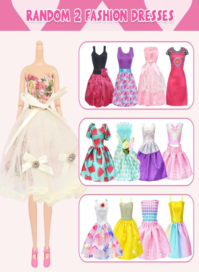 Ecore Fun 99 Pcs Doll Clothes Outfits and Accessories- 5 Princess/ Wedding Gowns 12 Fashion Dresses 2 Leisure Outfits 2 Bikini Swimsuits 10 Shoes and 57 Accessories for 11.5 inch Dolls,Girl Gift - Image 5